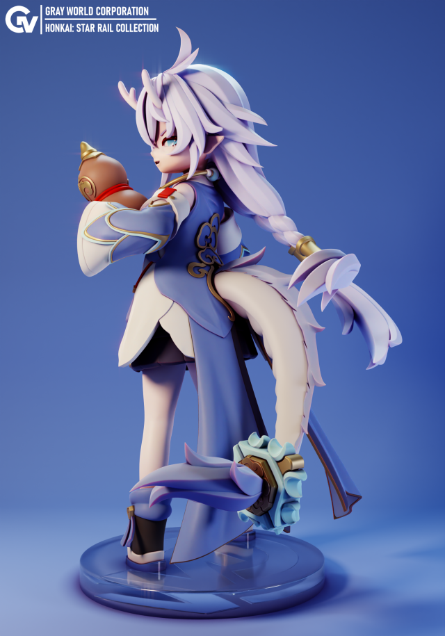 Bailu Honkai Star Rail 3Dプリントモデル .c4d .max .obj .3ds .fbx .stl .blend 