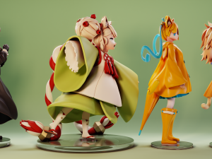 Neko Neko Set 3D 프린트 모델