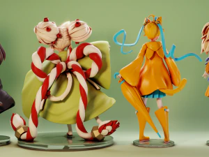 Neko Neko Set 3D Print Model