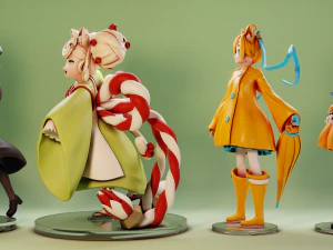 Neko Neko Set 3D Print Model