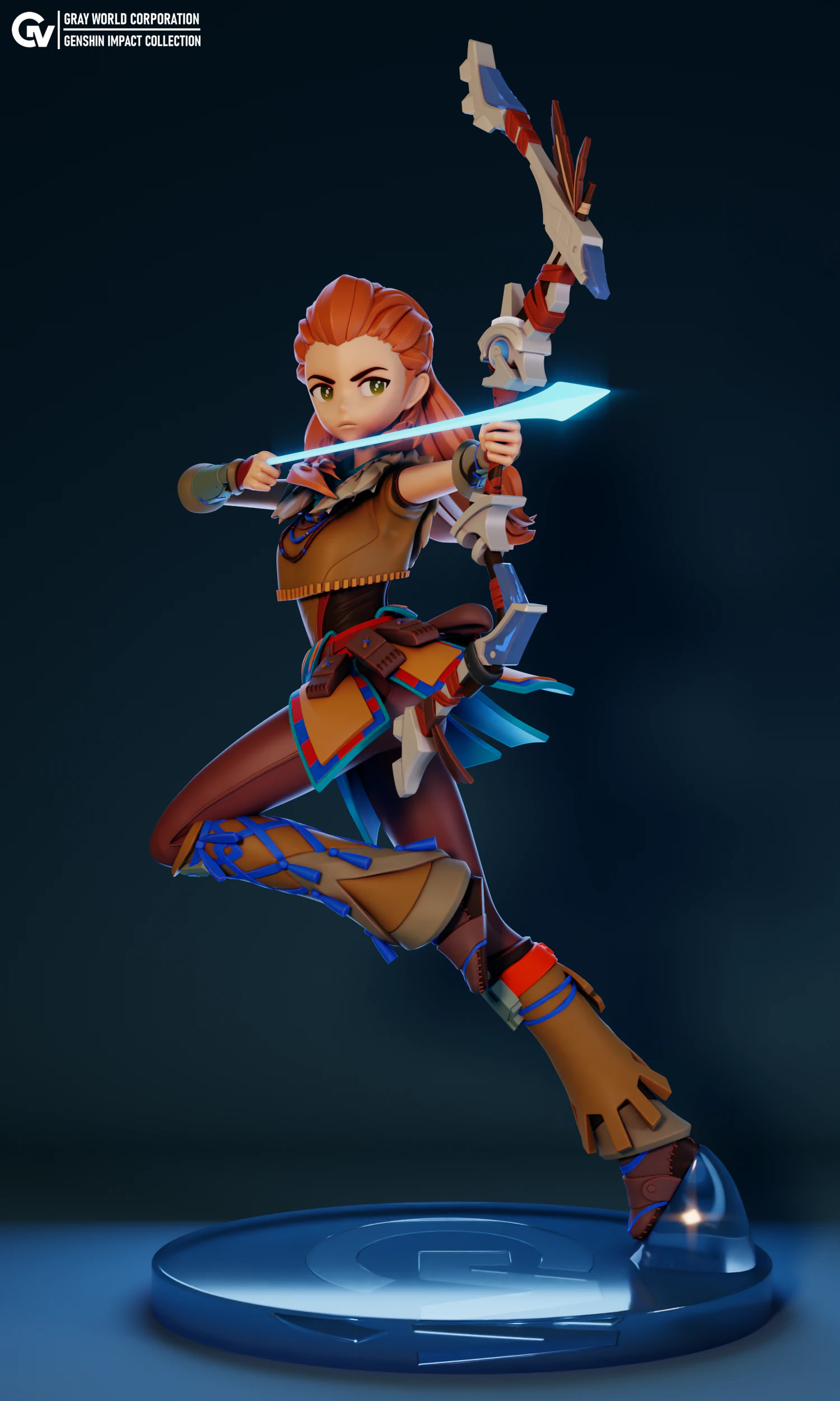 Aloy Genshin Impact 3D Print Model .c4d .max .obj .3ds .fbx .stl .blend