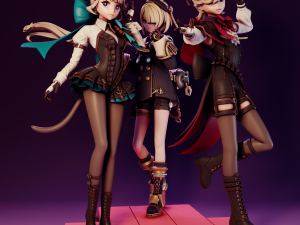 L L and F Set Genshin Impact 3Dプリントモデル