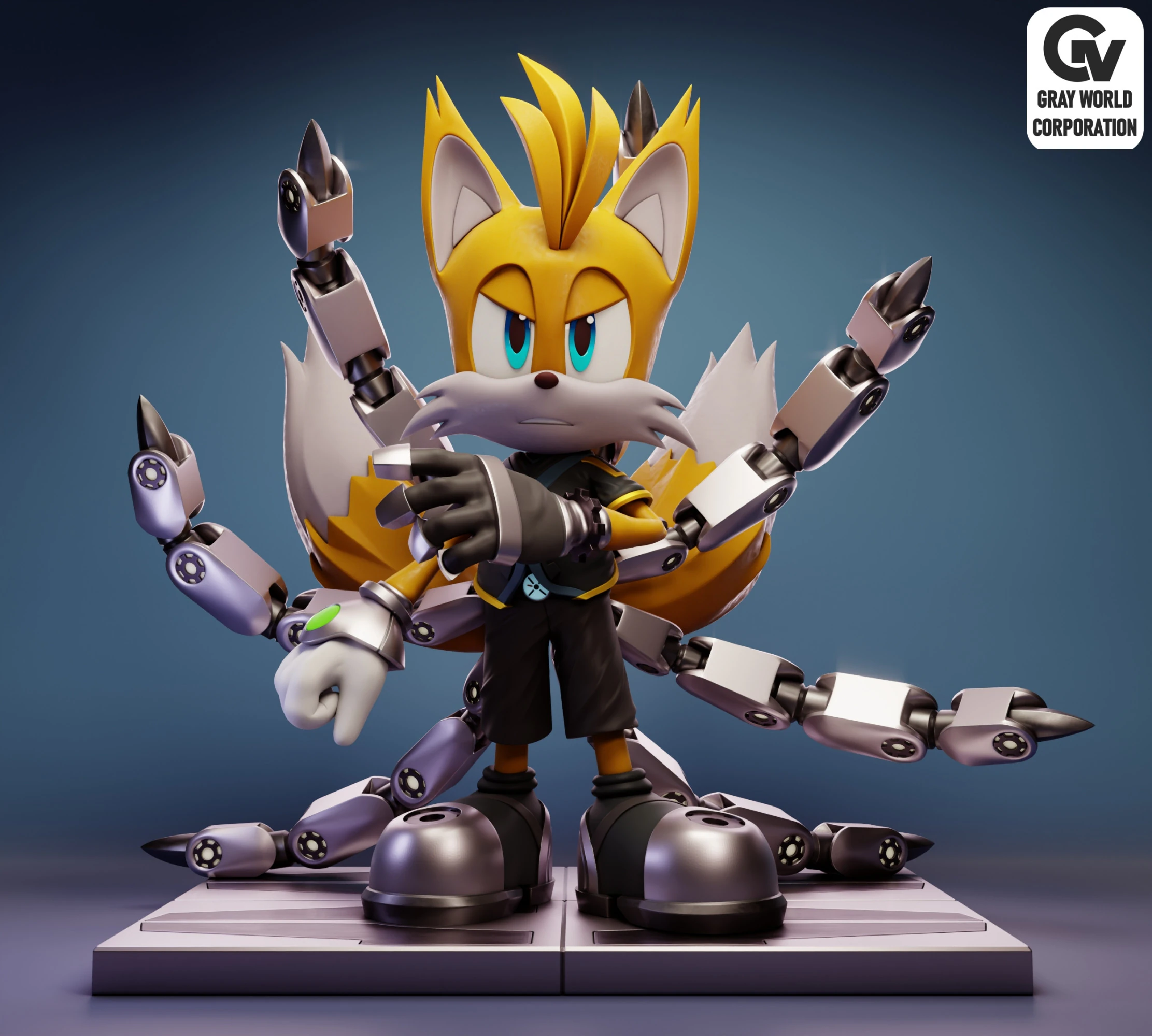 Nine Sonic The Hedgehog 3D Print Model .c4d .max .obj .3ds .fbx .stl .blend 