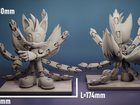 Nine Sonic The Hedgehog 3D प्रिंट मॉडल