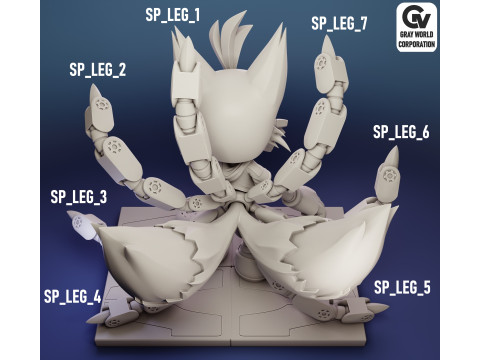 Nine Sonic The Hedgehog 3D प्रिंट मॉडल