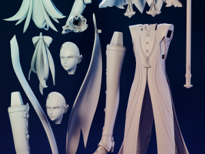 Neuvillette Genshin Impact Modelo de Impressão 3D