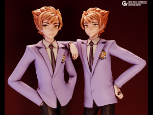 Hikaru Kaoru Ouran High School Host Club Modèles 3D en vedette