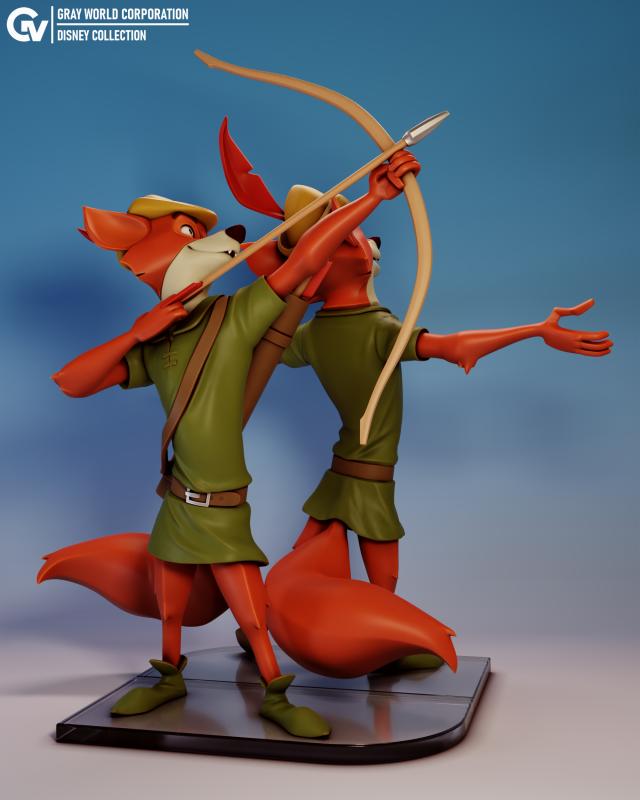 Disneys Robin Hood Robin Hood 3D 打印模型 .c4d .max .obj .3ds .fbx .stl .blend 