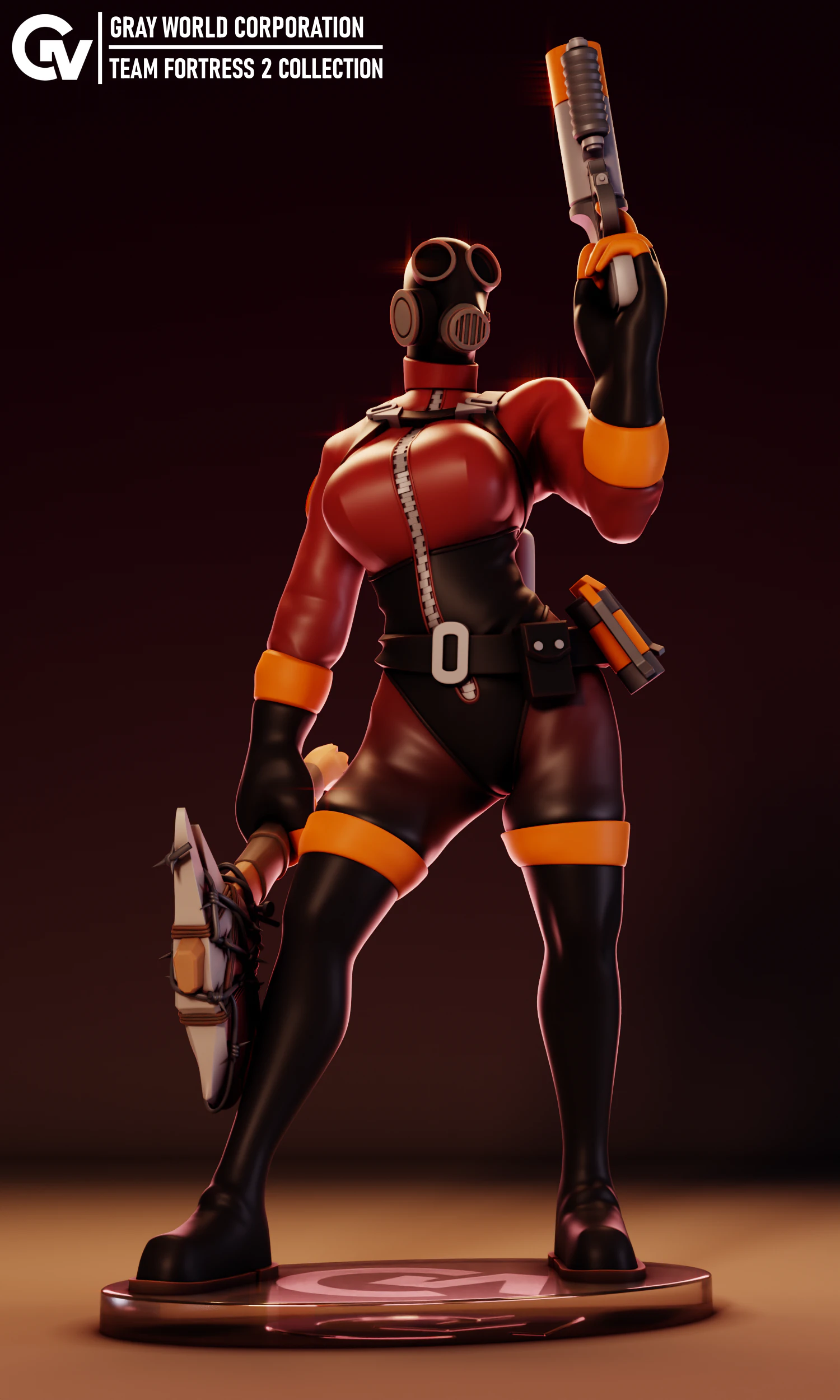 Fem Pyro Team Fortress 2 3D Print Model .c4d .max .obj .3ds .fbx .stl .blend 