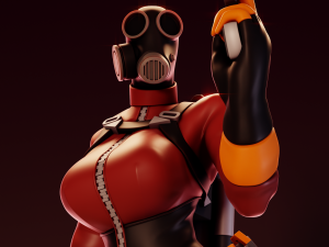 Fem Pyro Team Fortress 2 3Dプリントモデル