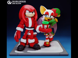 Czas wakacji Rouge Knuckles Sonic The Hedgehog Model do druku 3D
