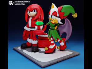 Rouge Knuckles Holidays Time Sonic The Hedgehog 3D Print Model