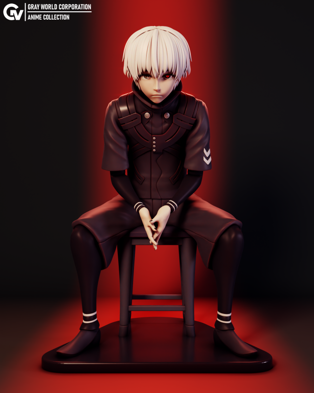 Kaneki Ken Tokyo Ghoul 3D Print Model .c4d .max .obj .3ds .fbx .stl .blend 