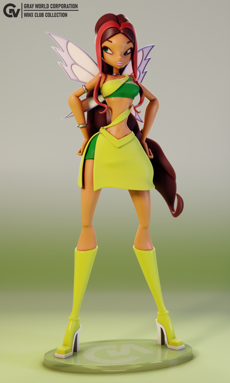 Layla Fairy Form Winx Club 3D printmodel .c4d .max .obj .3ds .fbx .stl .blend