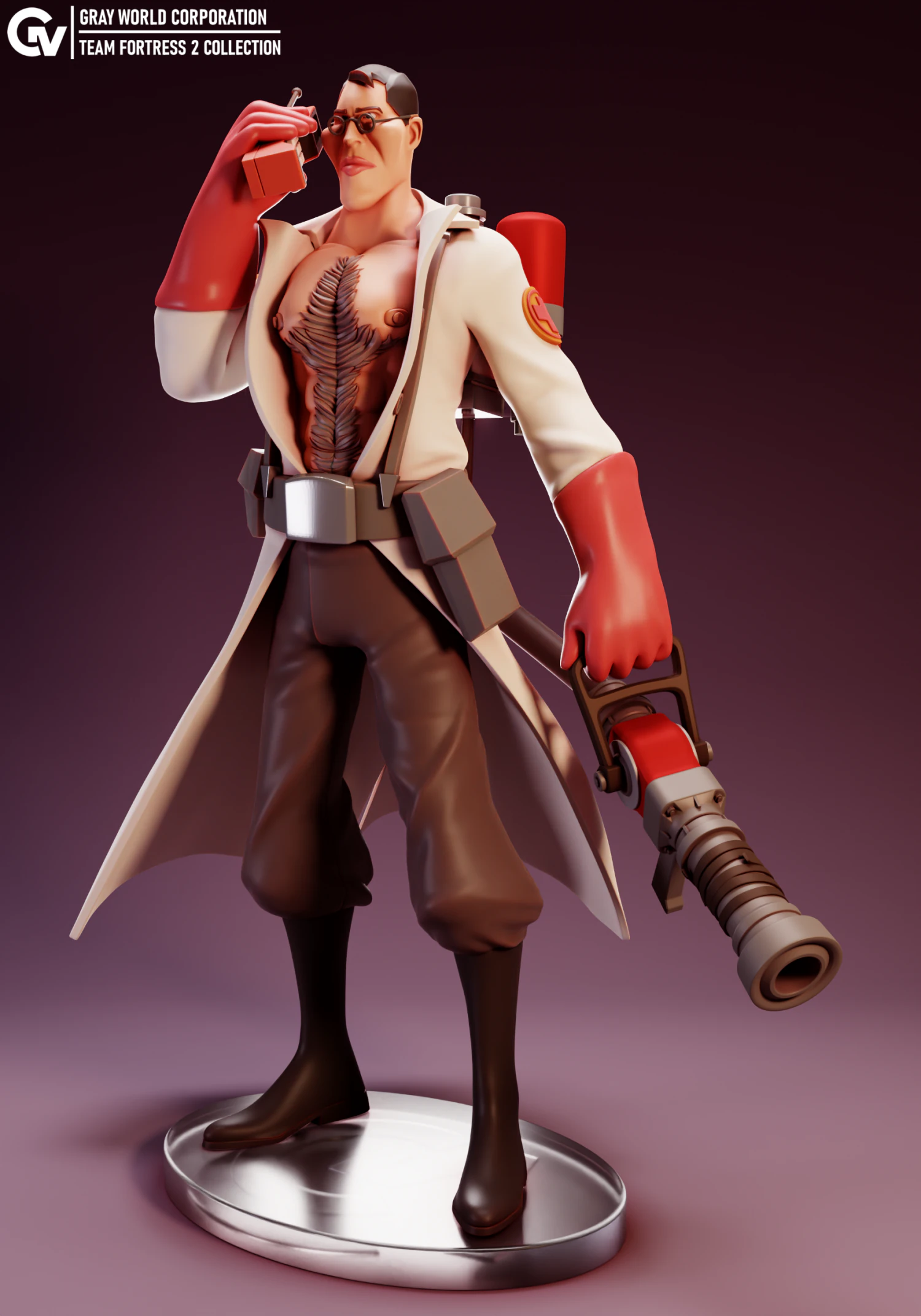 Buff Medico Team Fortress 2 Modello di stampa 3D .c4d .max .obj .3ds .fbx .stl .blend 