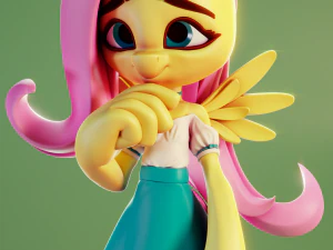Fluttershy Chibi - My Little Pony 3D Print Model