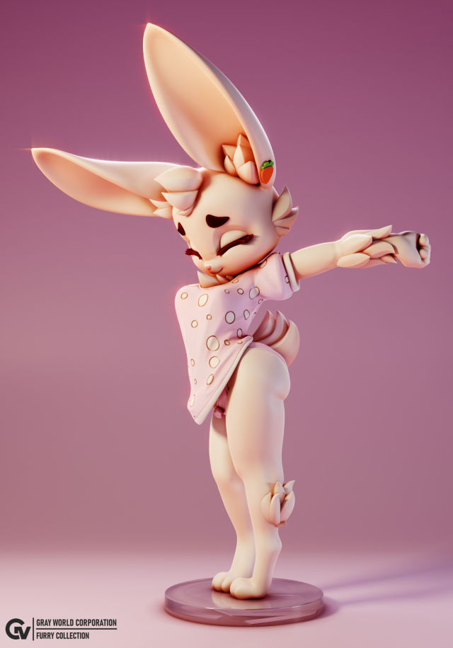 Bunny Morning Furry 3Dプリントモデル .c4d .max .obj .3ds .fbx .stl .blend 