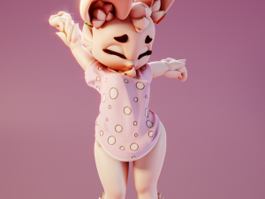 Bunny Morning Furry 3Dプリントモデル