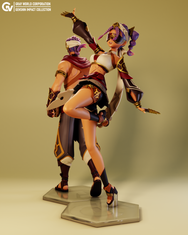 Jeht and Jebrael Genshin Impact Modèles 3D en vedette .c4d .max .obj .3ds .fbx .stl .blend 