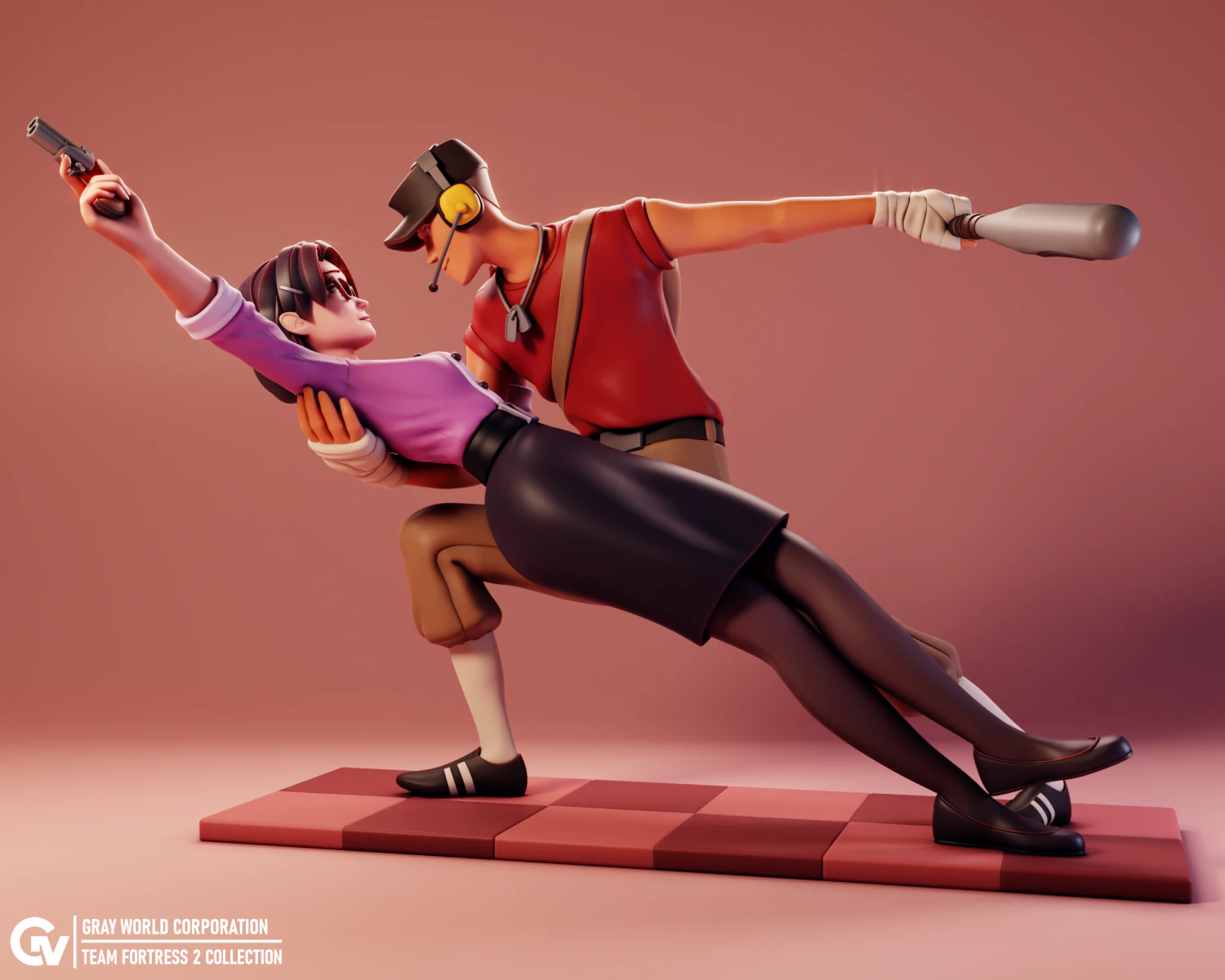 Scout Miss Pauling Team Fortress 2 3D Print Model .c4d .max .obj .3ds .fbx .stl .blend
