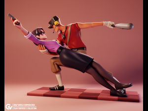 Scout Miss Pauling Team Fortress 2 3D-Druckmodell