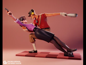 स्काउट मिस पॉलिंग टीम फोर्ट्रेस 2 3D प्रिंट मॉडल