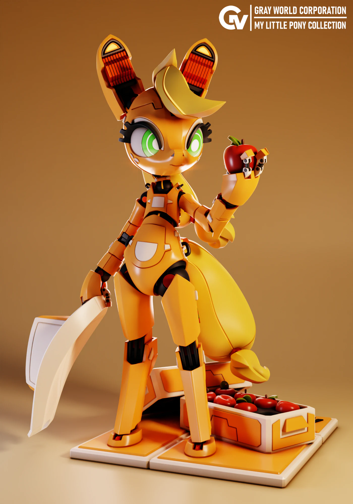 Harvest Bot Apple J8 - My Little Pony 3D Print Model .c4d .max .obj .3ds .fbx .stl .blend 