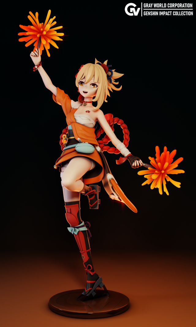 Yoimiya - Genshin Impact 3D Print Model .c4d .max .obj .3ds .fbx .stl .blend 