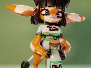 Пухнаста корова 1 - Пухнаста 3D Принт Модель