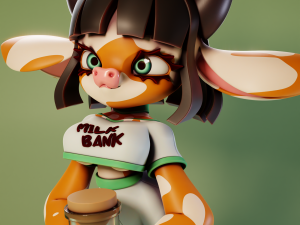Furry Cow 1 - Furry 3D Baskı Modeli