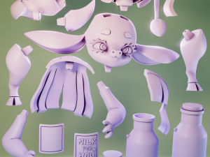 Furry Cow 1 - Furry 3D Baskı Modeli