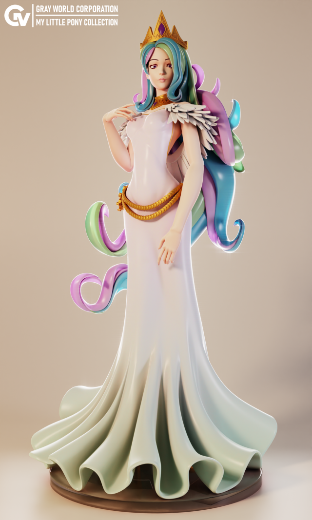 Princess Celestia - My Little Pony 3D 打印模型 .c4d .max .obj .3ds .fbx .stl .blend 