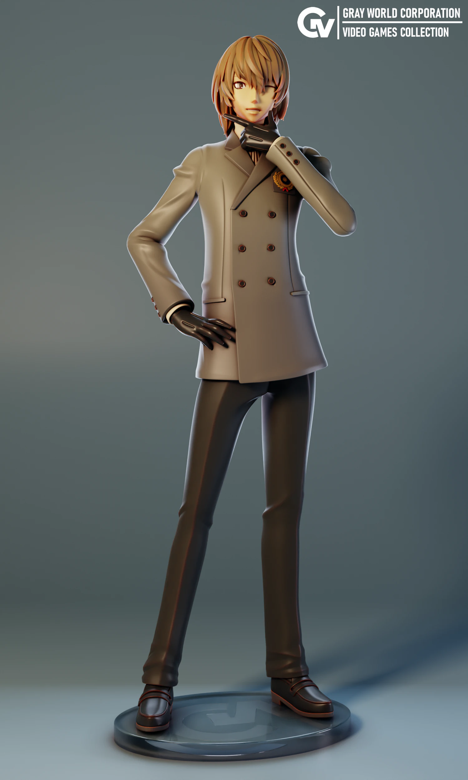 Persona Goro Akechi Modello di stampa 3D .c4d .max .obj .3ds .fbx .stl .blend 