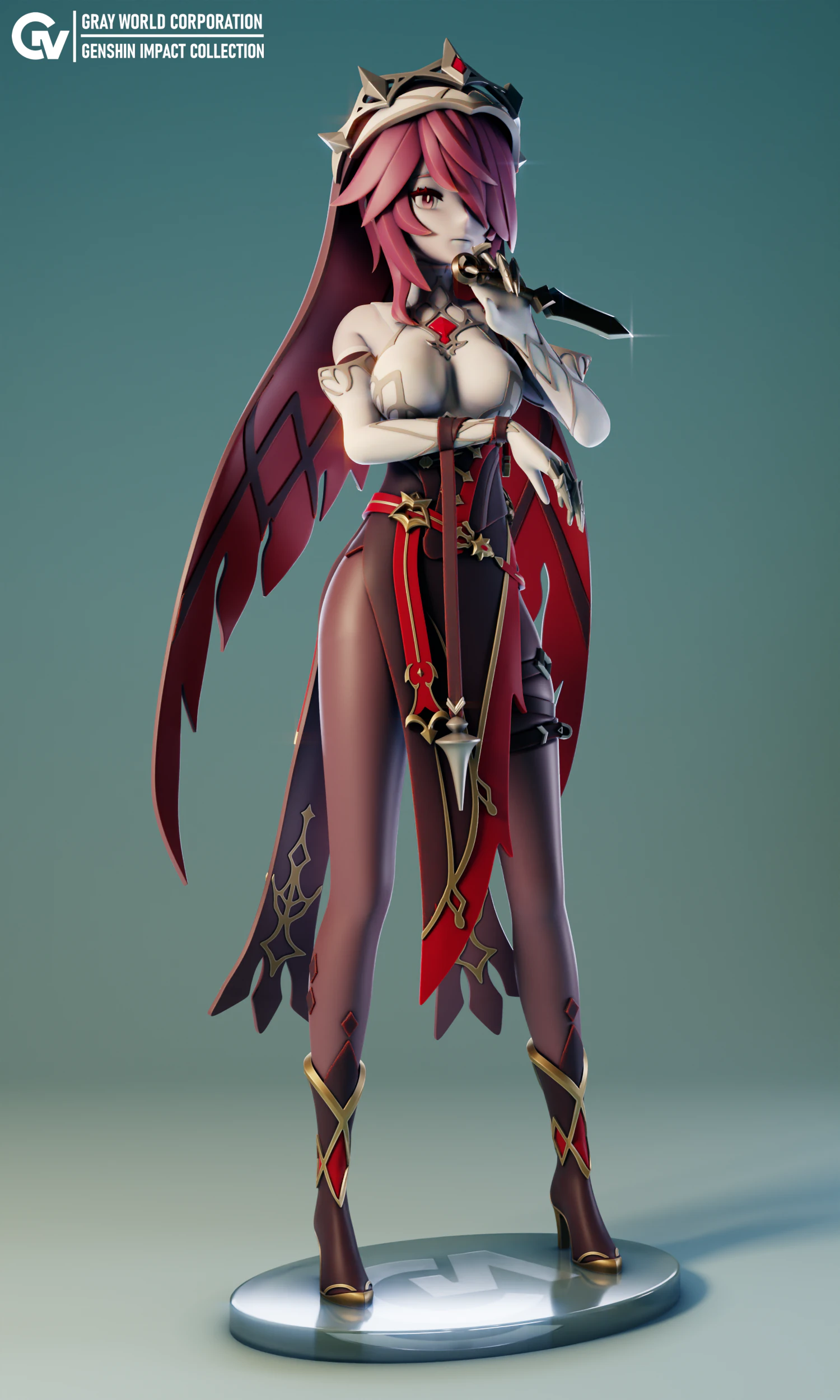 Rosaria Genshin Impact 3D Print Model .c4d .max .obj .3ds .fbx .stl .blend 