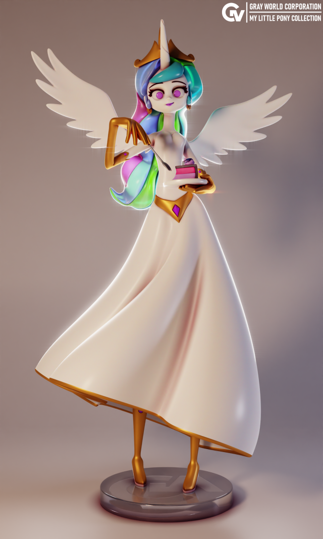 Princess Celestia 2 - My Little Pony 3D Baskı Modeli .c4d .max .obj .3ds .fbx .stl .blend 