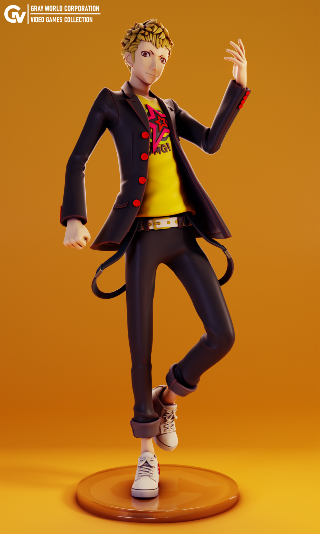 Ryuji Sakamoto Persona 3D Baskı Modeli .c4d .max .obj .3ds .fbx .stl .blend 
