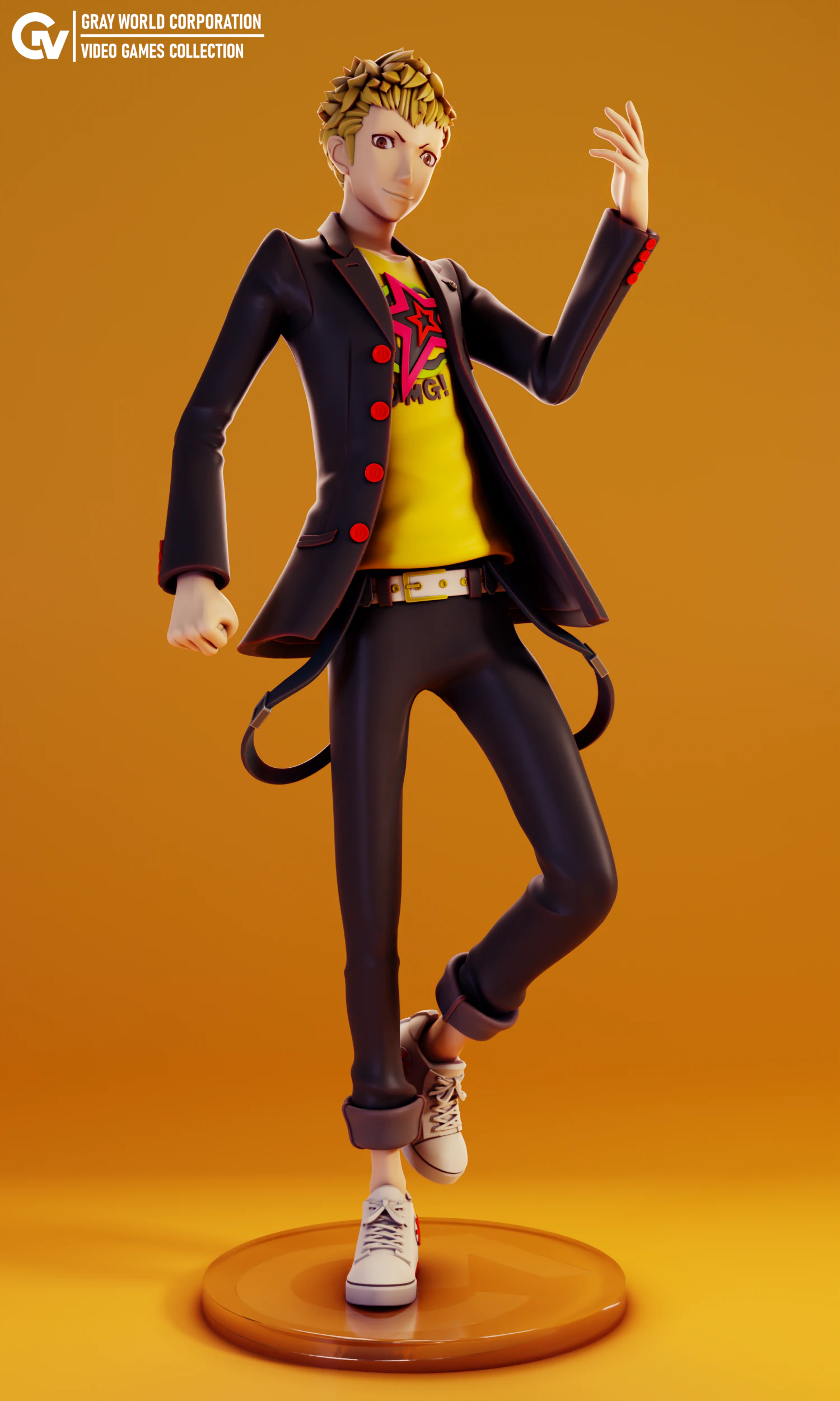 Ryuji Sakamoto Persona 3D Print Model .c4d .max .obj .3ds .fbx .stl .blend 