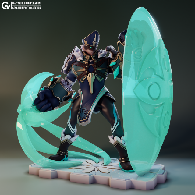 Anemoboxer Vanguard Genshin Impact Modèles 3D en vedette .c4d .max .obj .3ds .fbx .stl .blend 