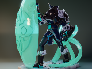 Anemoboxer Vanguard Genshin Impact Modèles 3D en vedette