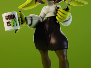 Goblin Girl Clerk OC 3D Принт Модель