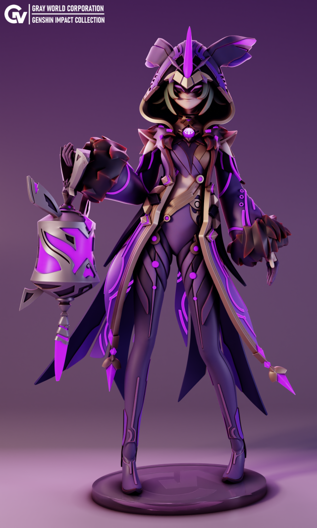 Fatui Cicin Mage Genshin Impact Modelo de Impressão 3D .c4d .max .obj .3ds .fbx .stl .blend 