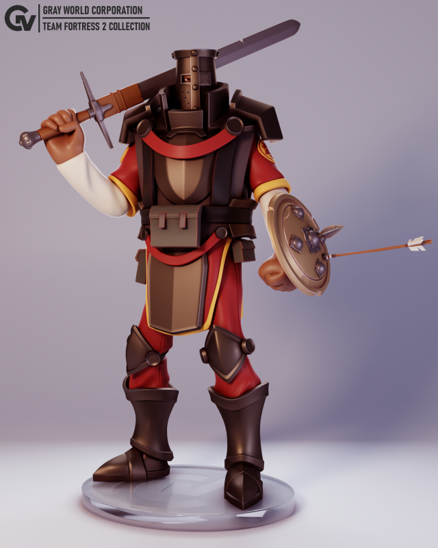 Demoknight Team Fortress 2 3D Print Model .c4d .max .obj .3ds .fbx .stl .blend 