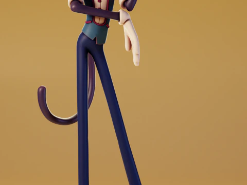 고양이 과학자 판타지 순찰대 3D 프린트 모델