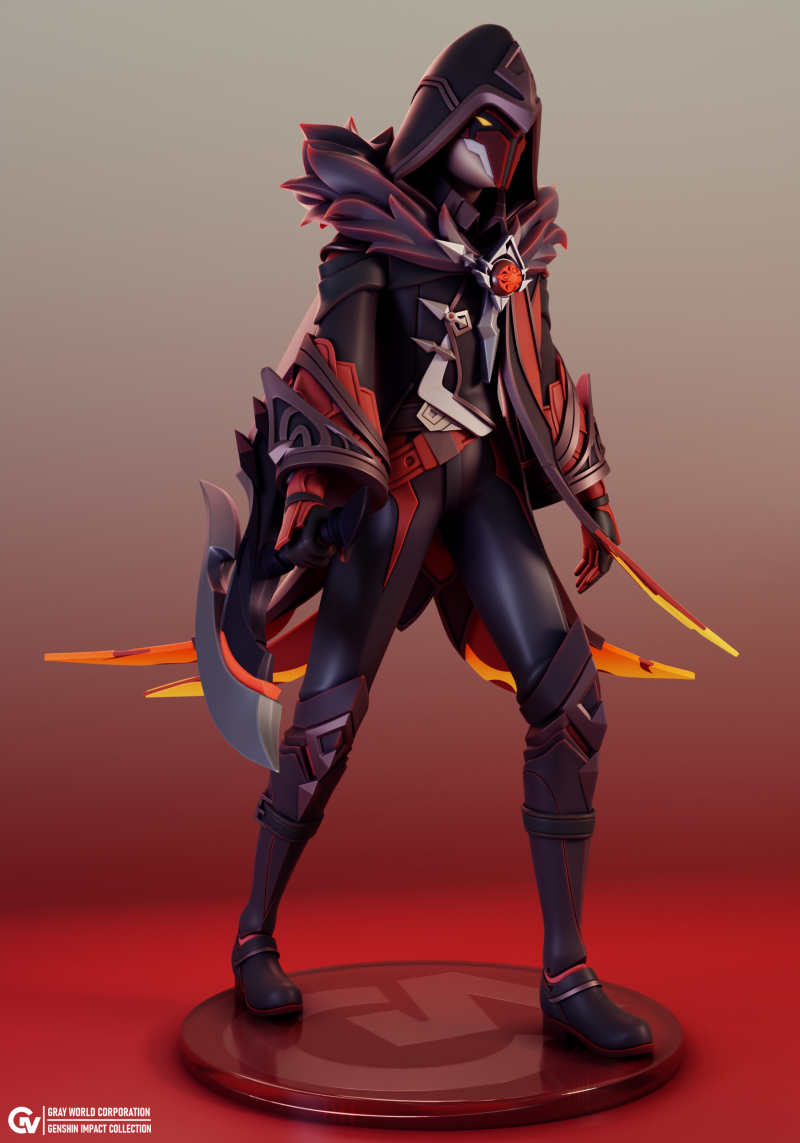 Pyro Agent Genshin Impact 3D printmodel .c4d .max .obj .3ds .fbx .stl .blend 