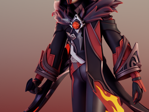 Pyro Agent Genshin Impact 3D printmodel