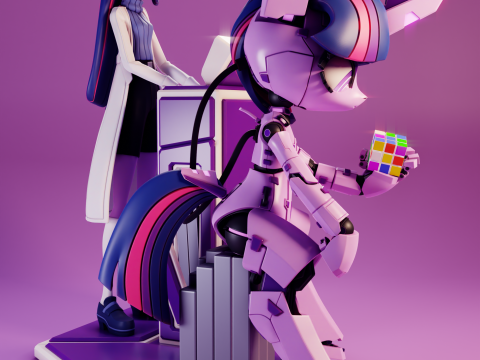 Twilight Sparkle EG And BOT - My Little Pony 3D Print Model