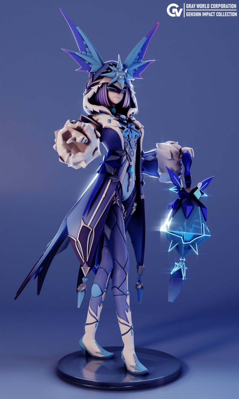 Cryo Cicin Mage Genshin Impact 3D Print Model .c4d .max .obj .3ds .fbx .stl .blend 
