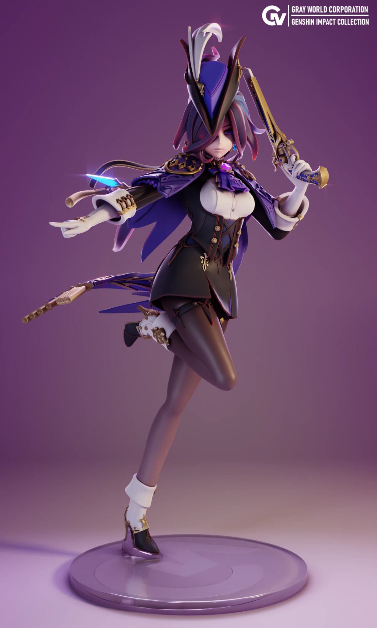 Clorinde Genshin Impact 3D Print Model .c4d .max .obj .3ds .fbx .stl .blend 