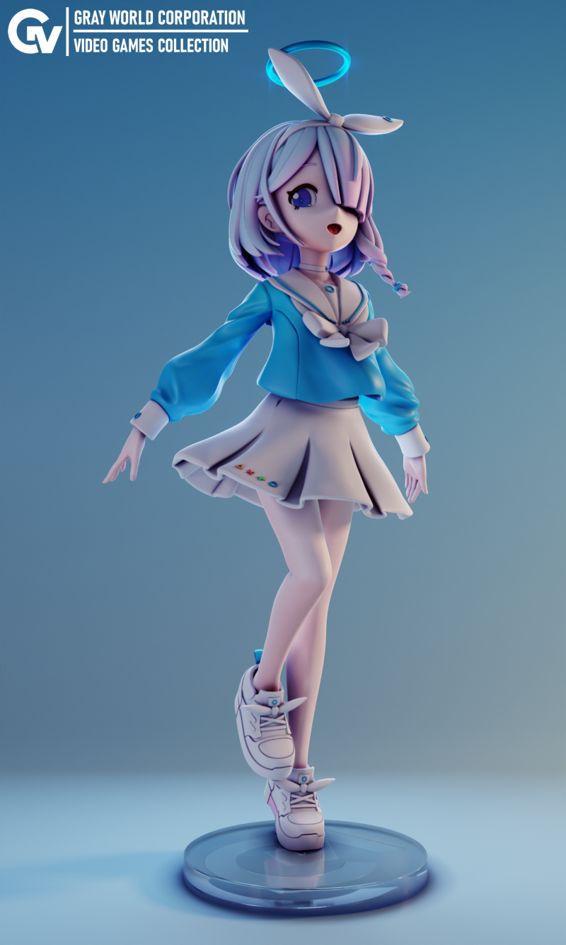 Arona Blue Archive 3D Print Model .c4d .max .obj .3ds .fbx .stl .blend 