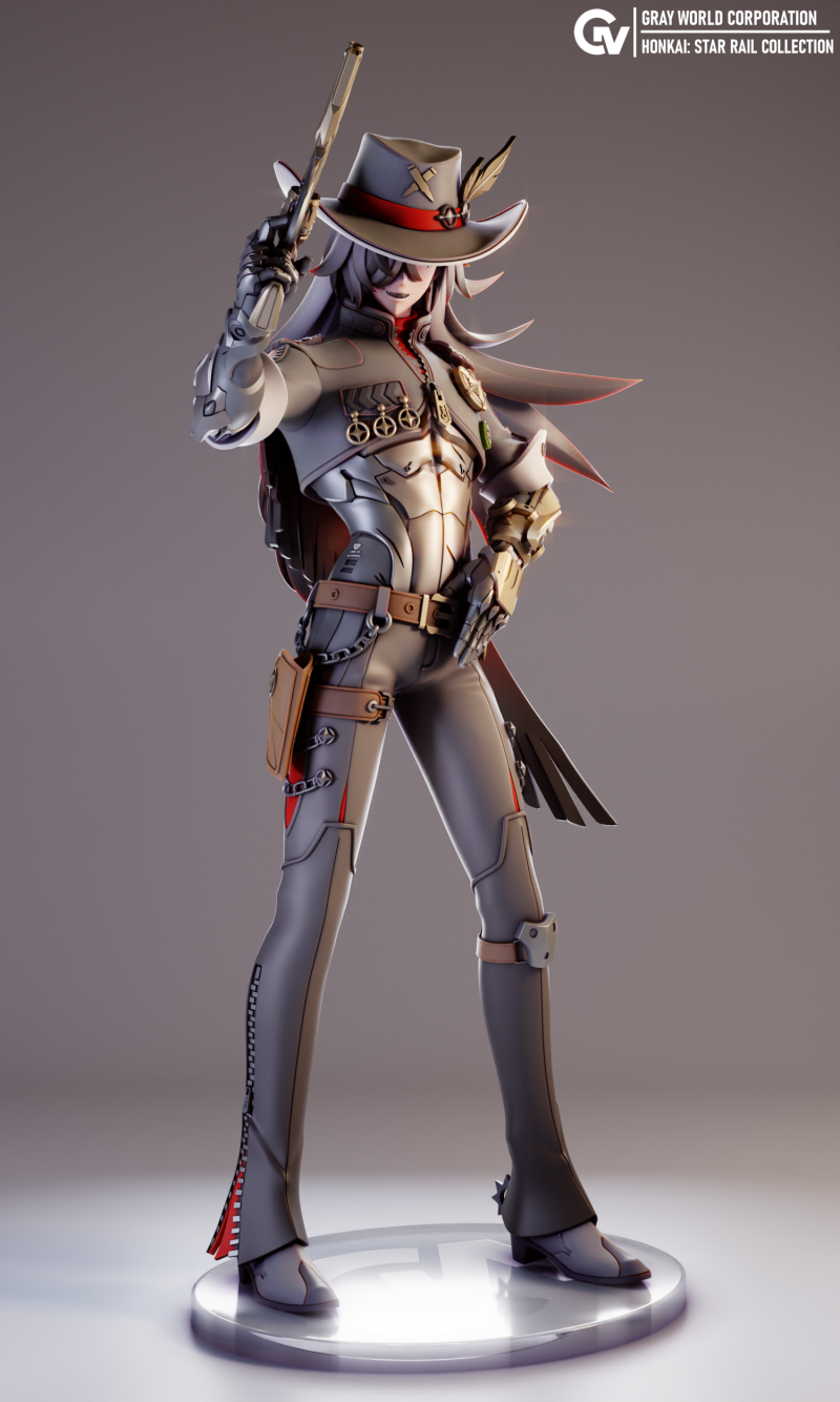 Boothill Honkai Star Rail 3D Print Model .c4d .max .obj .3ds .fbx .stl .blend